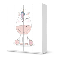 Möbelfolie Baby Unicorn - IKEA Pax Schrank 236 cm Höhe - 4 Türen - weiss