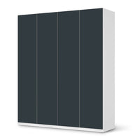 Möbelfolie Blaugrau Dark - IKEA Pax Schrank 236 cm Höhe - 4 Türen - weiss