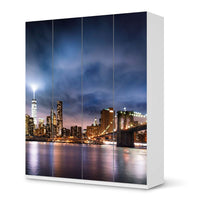 Möbelfolie Brooklyn Bridge - IKEA Pax Schrank 236 cm Höhe - 4 Türen - weiss