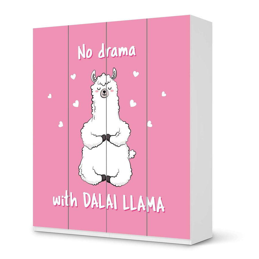 Möbelfolie Dalai Llama - IKEA Pax Schrank 236 cm Höhe - 4 Türen - weiss