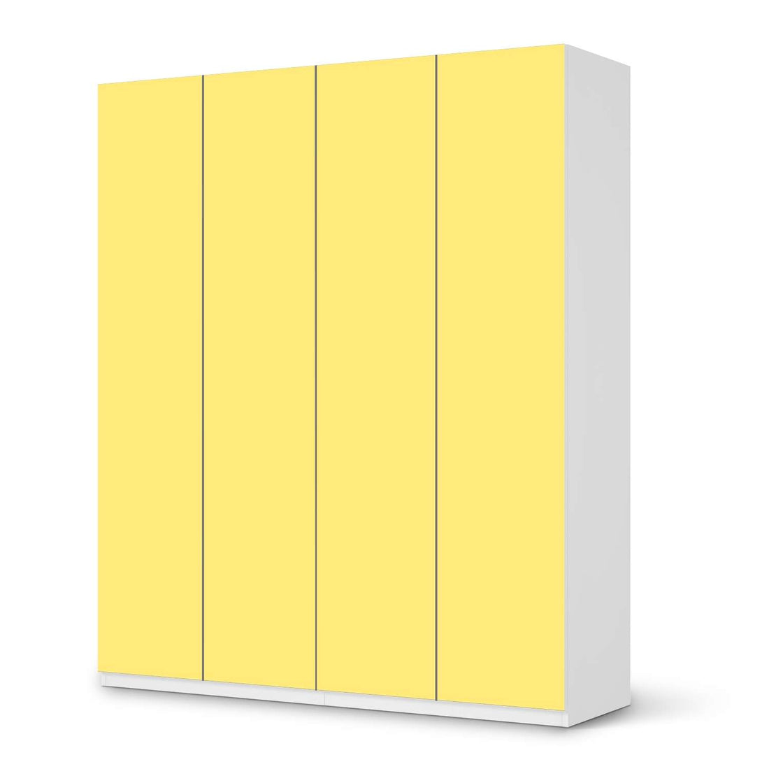 Möbelfolie Gelb Light - IKEA Pax Schrank 236 cm Höhe - 4 Türen - weiss