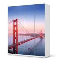 Möbelfolie Golden Gate - IKEA Pax Schrank 236 cm Höhe - 4 Türen - weiss