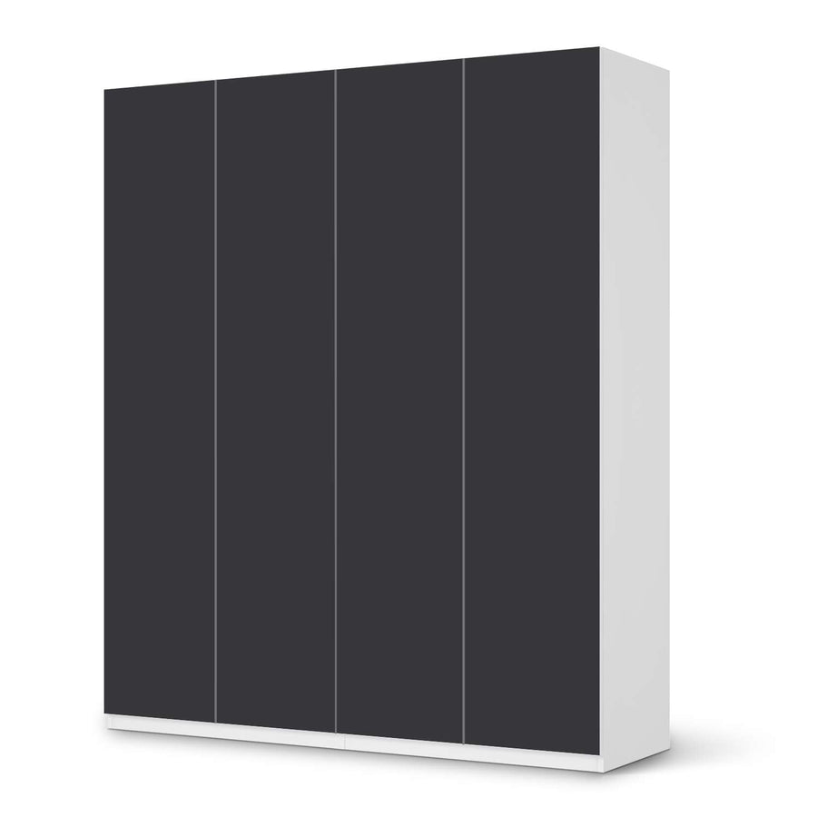 Möbelfolie Grau Dark - IKEA Pax Schrank 236 cm Höhe - 4 Türen - weiss
