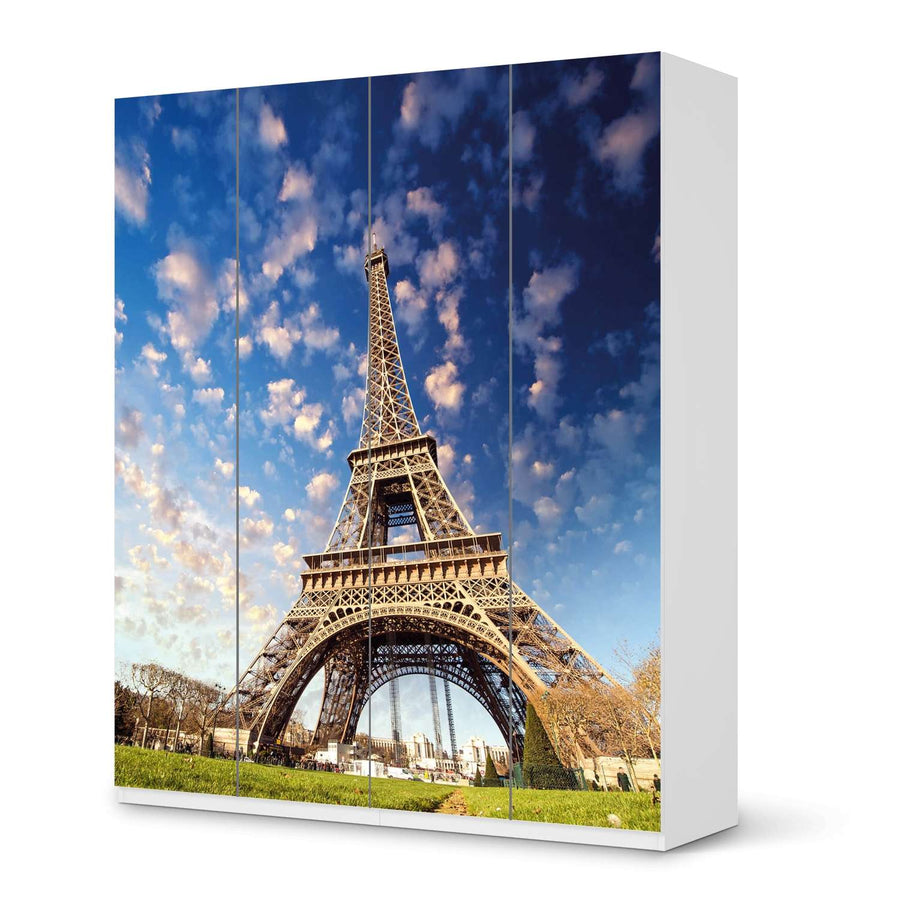 Möbelfolie La Tour Eiffel - IKEA Pax Schrank 236 cm Höhe - 4 Türen - weiss