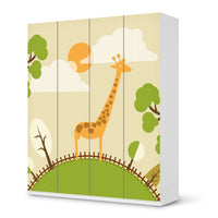 Möbelfolie Mountain Giraffe - IKEA Pax Schrank 236 cm Höhe - 4 Türen - weiss