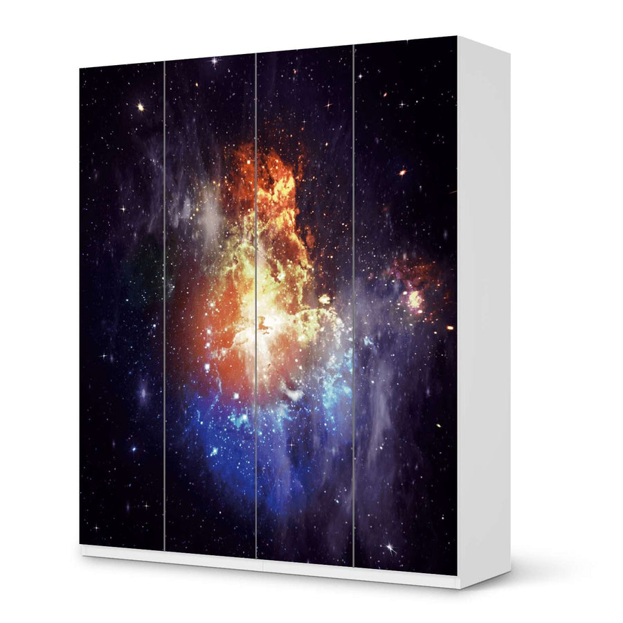 Möbelfolie Nebula - IKEA Pax Schrank 236 cm Höhe - 4 Türen - weiss