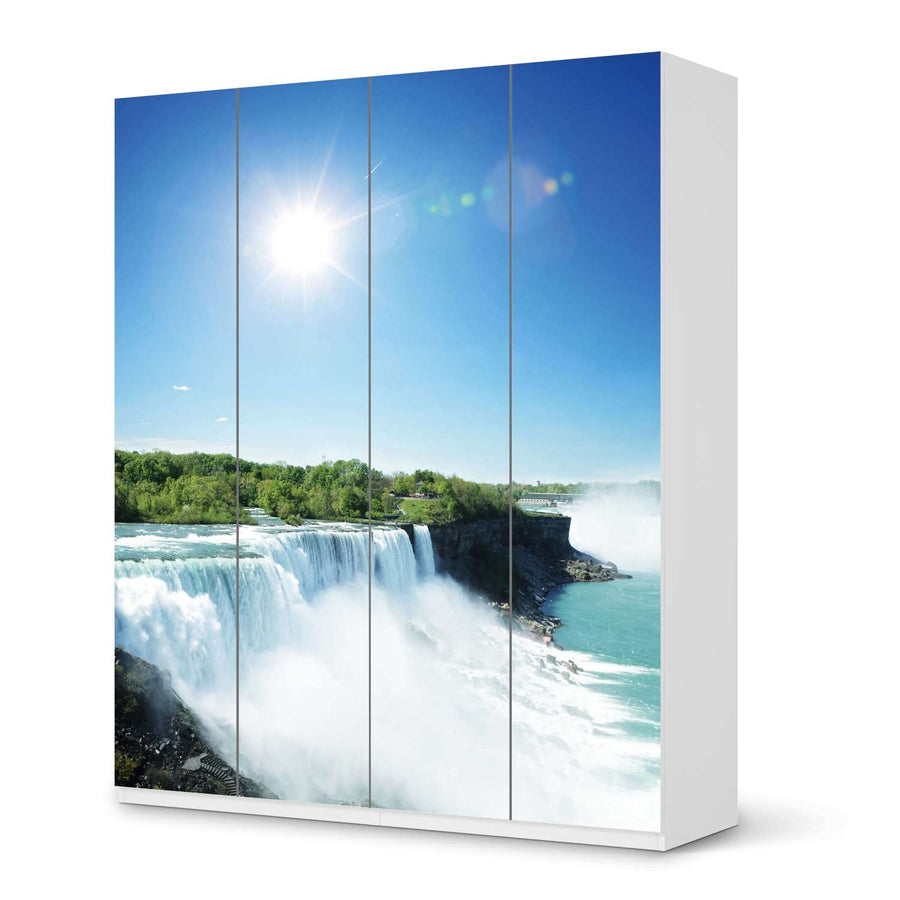 Möbelfolie Niagara Falls - IKEA Pax Schrank 236 cm Höhe - 4 Türen - weiss