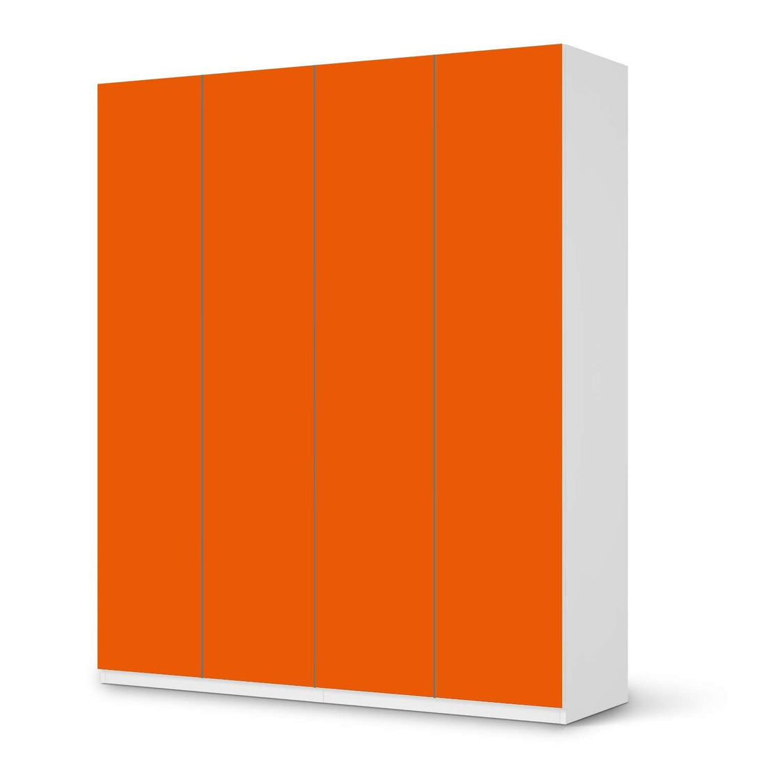 Möbelfolie Orange Dark - IKEA Pax Schrank 236 cm Höhe - 4 Türen - weiss