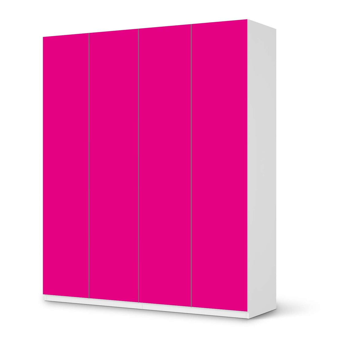 Möbelfolie Pink Dark - IKEA Pax Schrank 236 cm Höhe - 4 Türen - weiss
