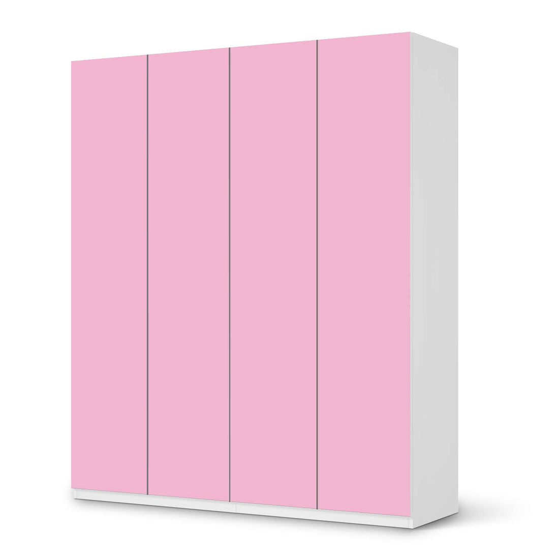 Möbelfolie Pink Light - IKEA Pax Schrank 236 cm Höhe - 4 Türen - weiss