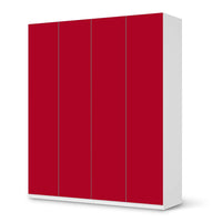 Möbelfolie Rot Dark - IKEA Pax Schrank 236 cm Höhe - 4 Türen - weiss