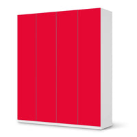 Möbelfolie Rot Light - IKEA Pax Schrank 236 cm Höhe - 4 Türen - weiss