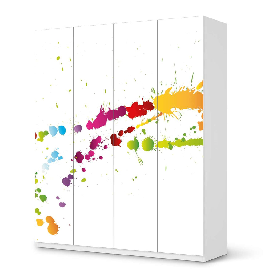 Möbelfolie Splash 2 - IKEA Pax Schrank 236 cm Höhe - 4 Türen - weiss