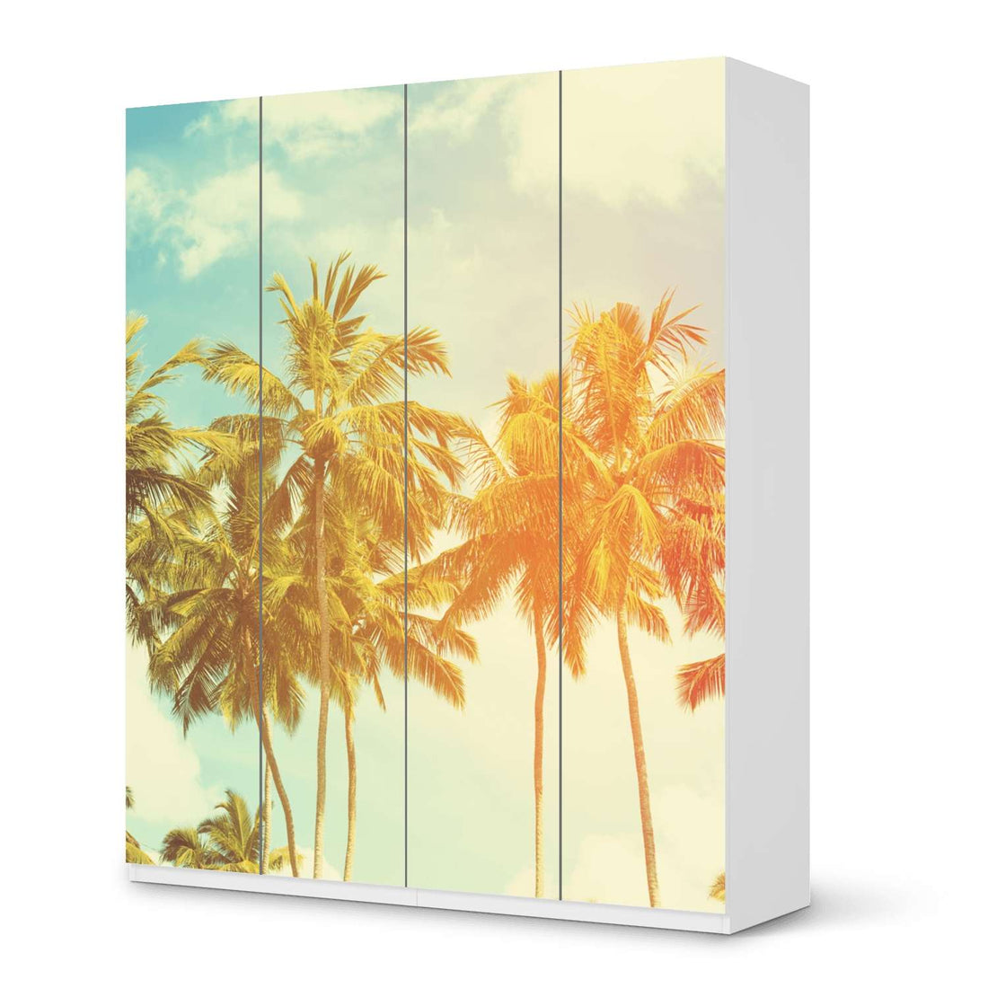 Möbelfolie Sun Flair - IKEA Pax Schrank 236 cm Höhe - 4 Türen - weiss