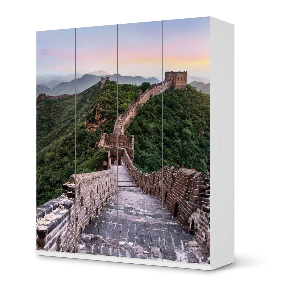 Möbelfolie The Great Wall - IKEA Pax Schrank 236 cm Höhe - 4 Türen - weiss