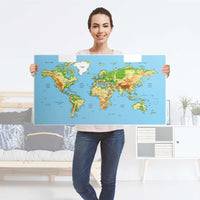 Möbelfolie Geografische Weltkarte - IKEA Stuva Banktruhe - Folie