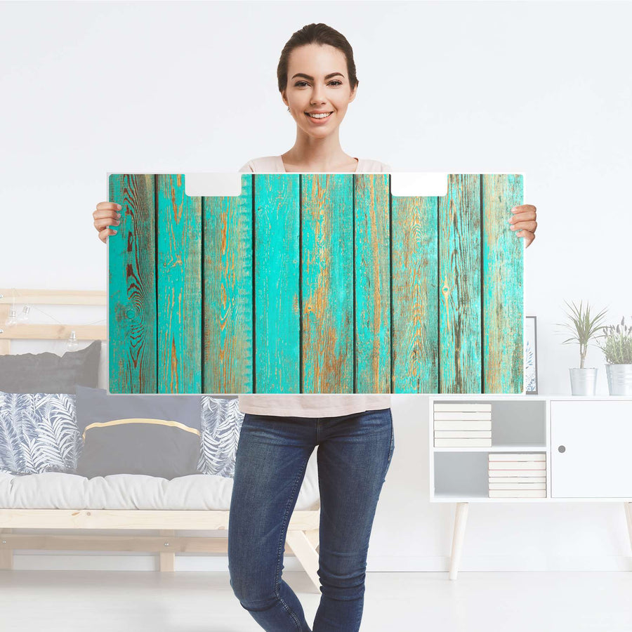 Möbelfolie Wooden Aqua - IKEA Stuva Banktruhe - Folie