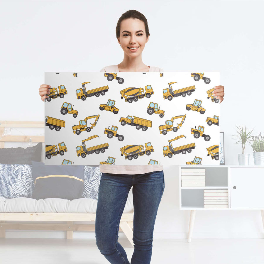 Möbelfolie Working Cars - IKEA Stuva Banktruhe - Folie