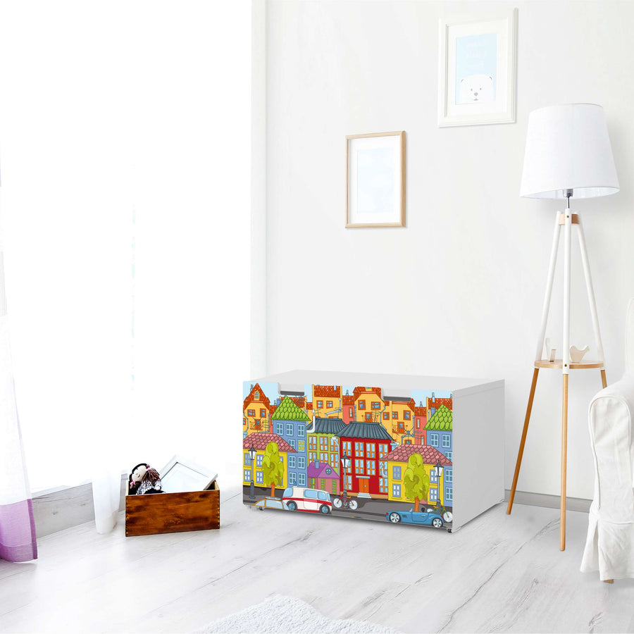 Möbelfolie City Life - IKEA Stuva Banktruhe - Kinderzimmer