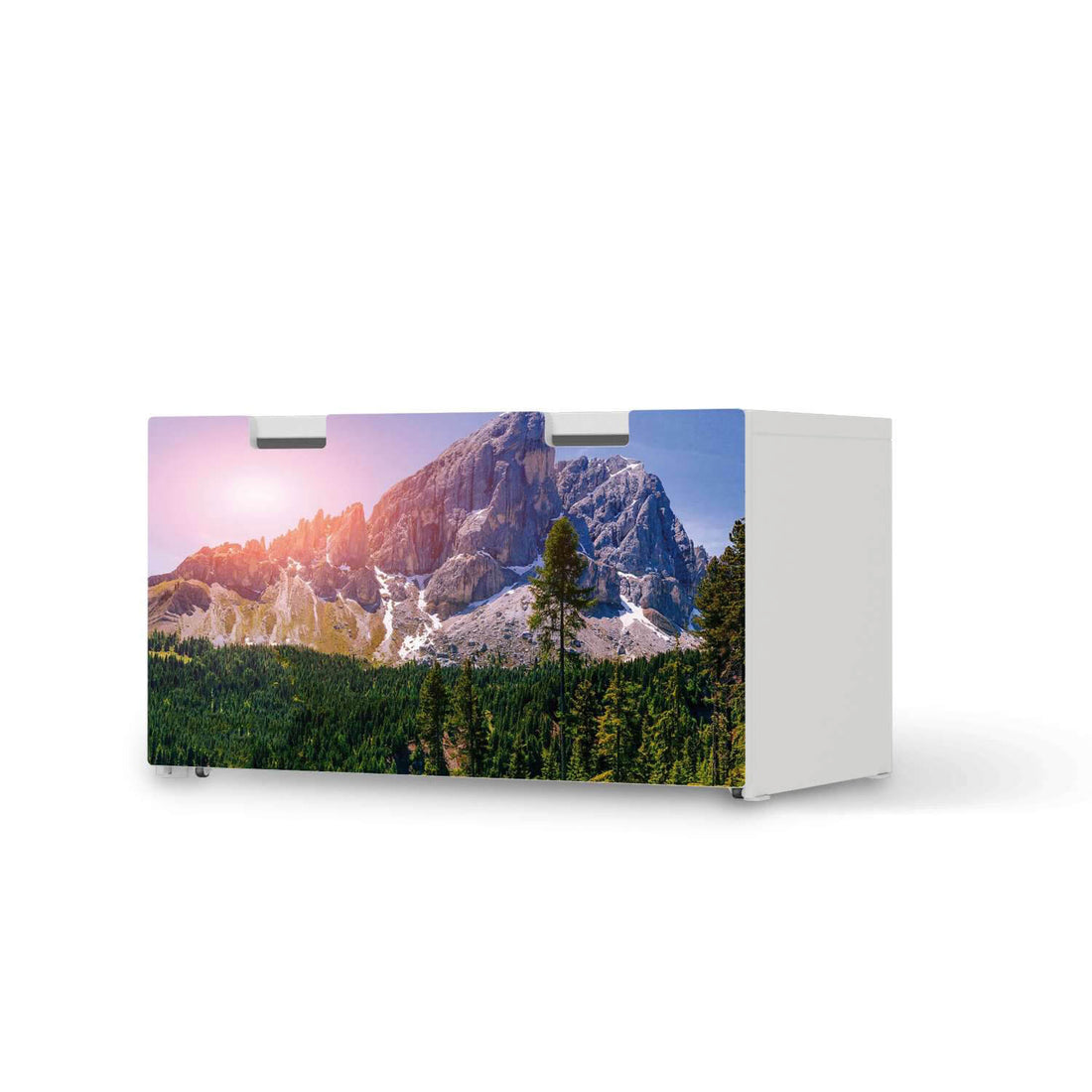 Möbelfolie Alpenblick - IKEA Stuva Banktruhe  - weiss