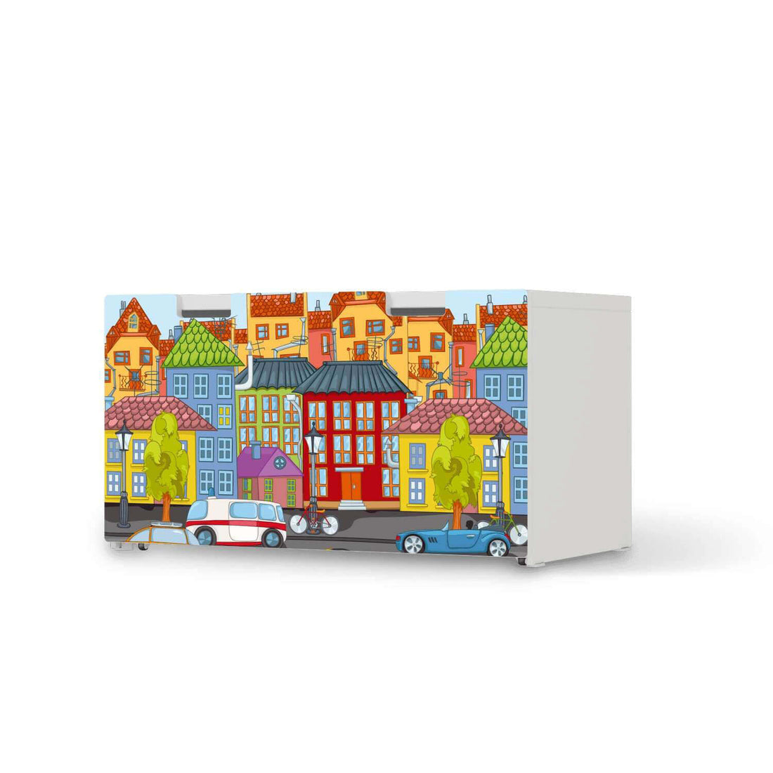 Möbelfolie City Life - IKEA Stuva Banktruhe  - weiss