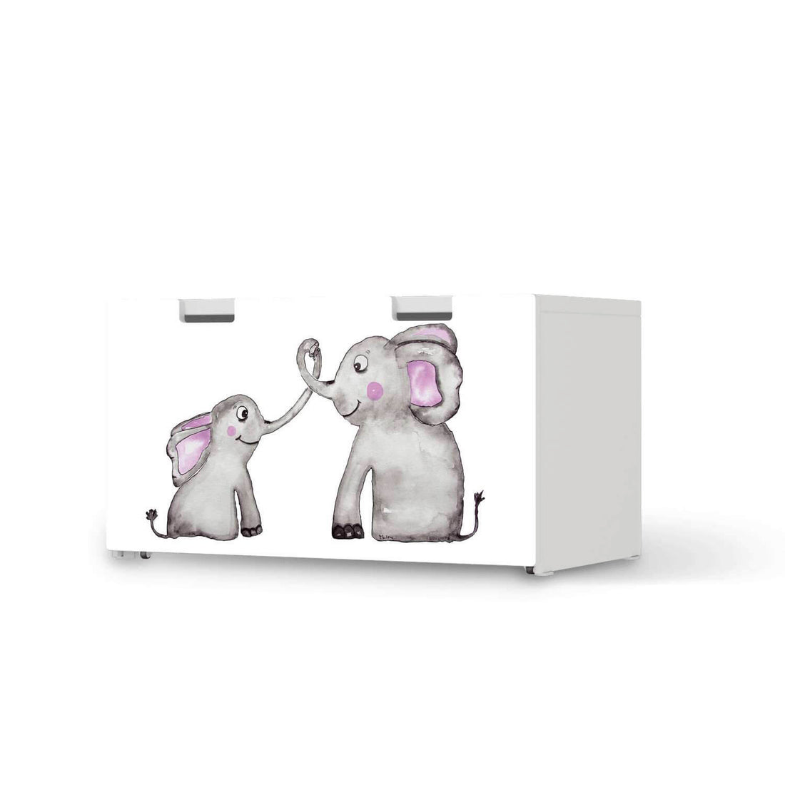 Möbelfolie Elefanten - IKEA Stuva Banktruhe  - weiss