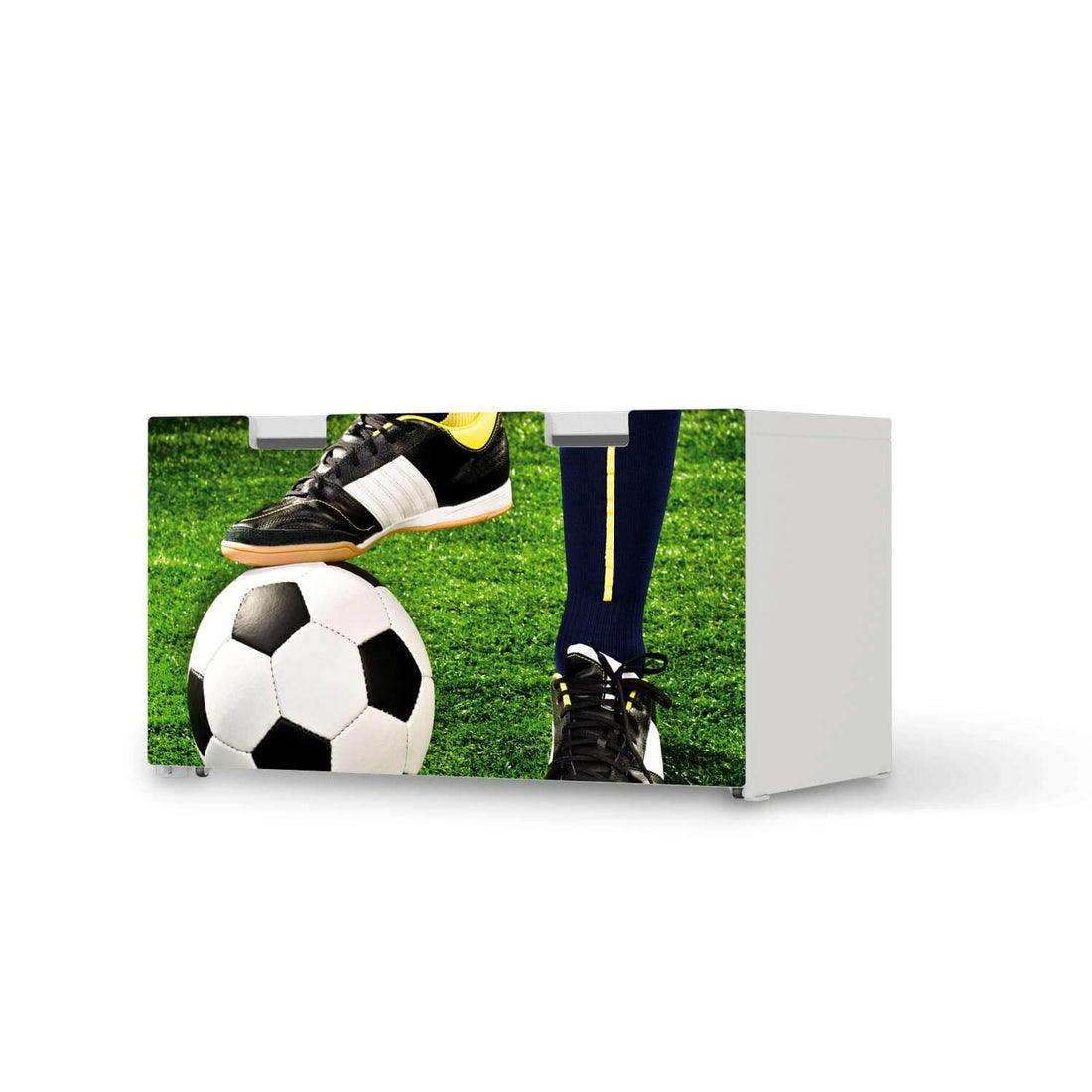 Möbelfolie Fussballstar - IKEA Stuva Banktruhe  - weiss