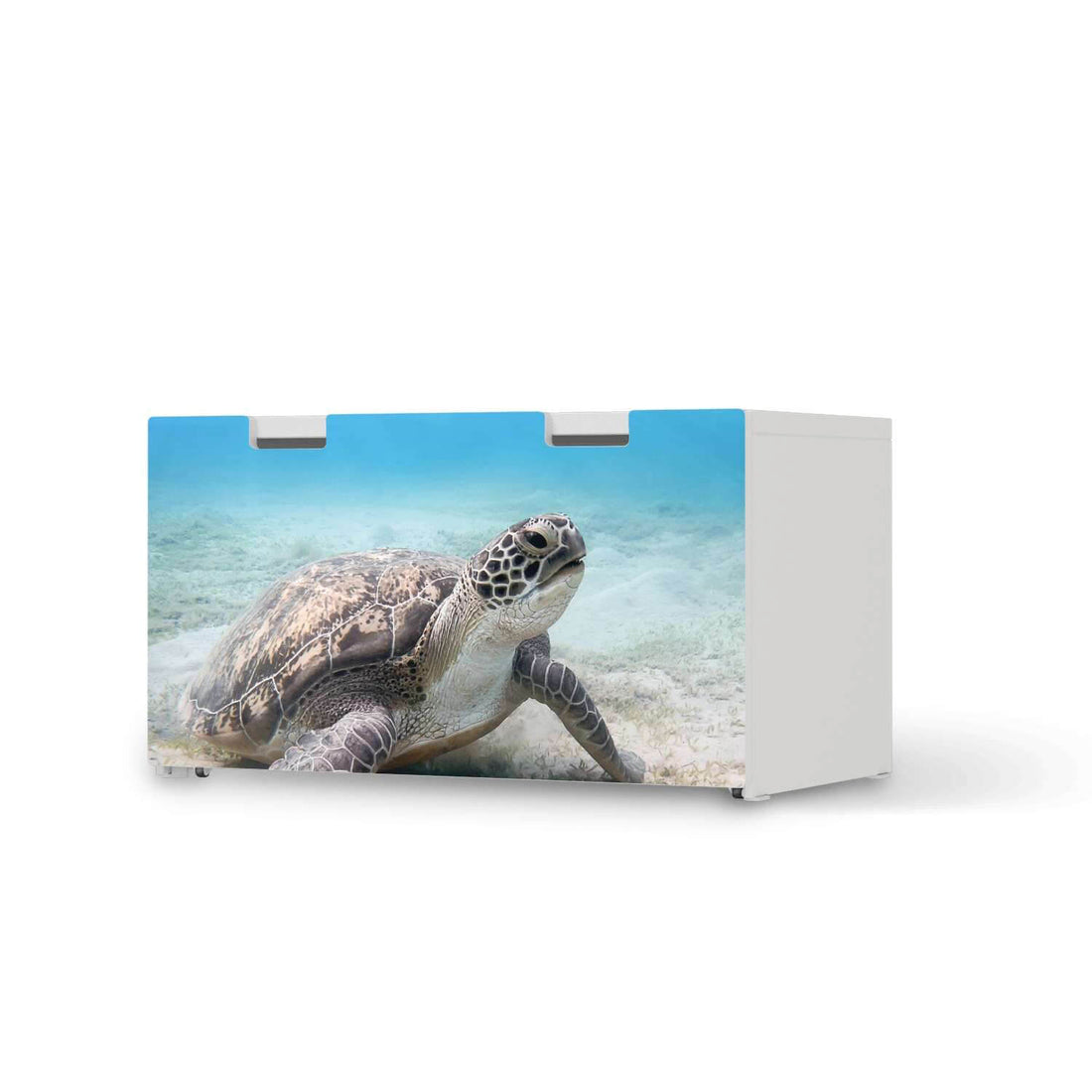 Möbelfolie Green Sea Turtle - IKEA Stuva Banktruhe  - weiss