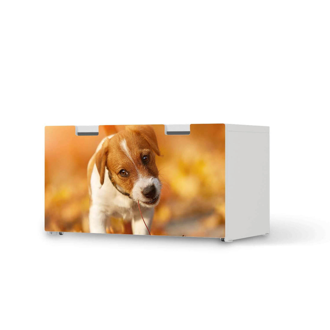 Möbelfolie Jack the Puppy - IKEA Stuva Banktruhe  - weiss