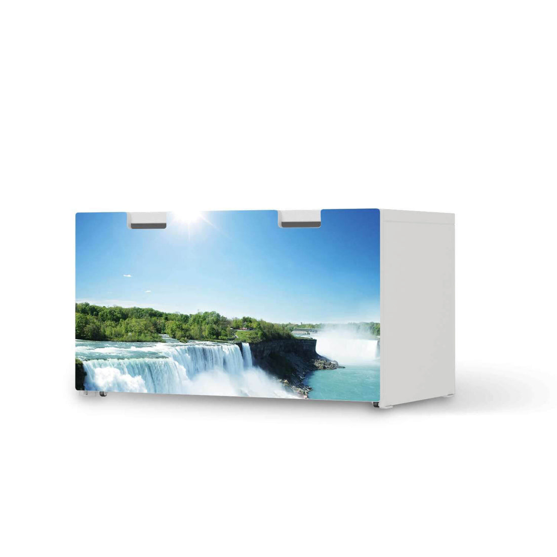 Möbelfolie Niagara Falls - IKEA Stuva Banktruhe  - weiss