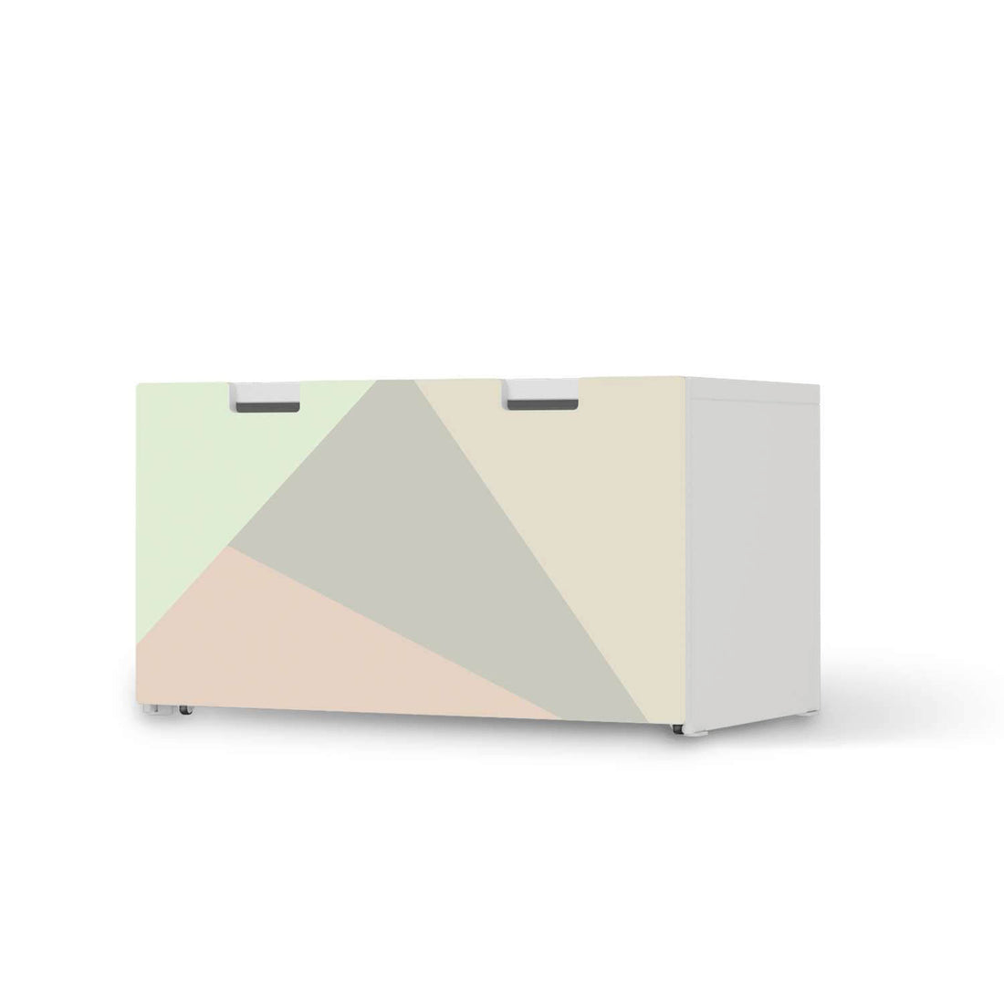 Möbelfolie Pastell Geometrik - IKEA Stuva Banktruhe  - weiss