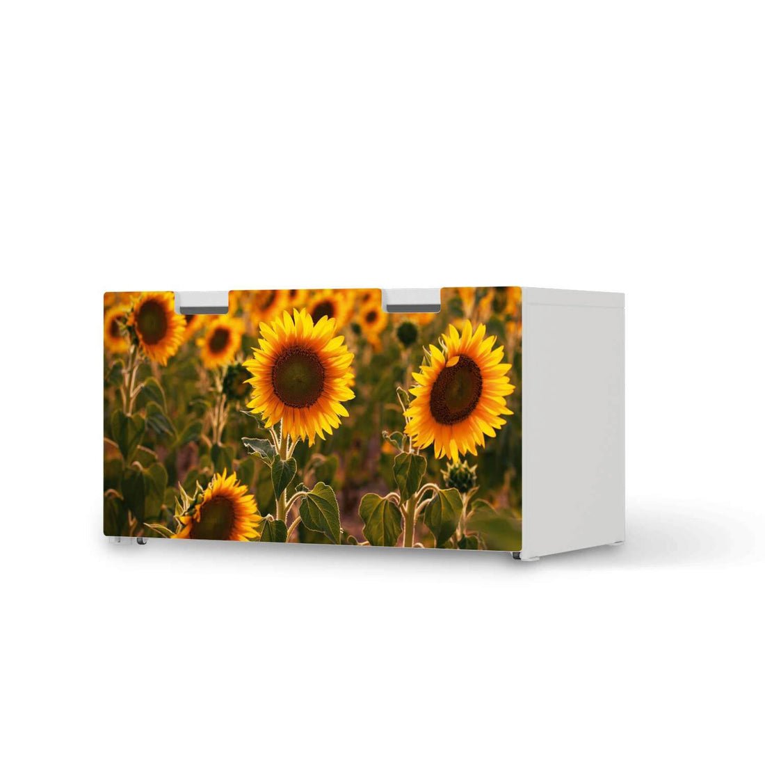 Möbelfolie Sunflowers - IKEA Stuva Banktruhe  - weiss