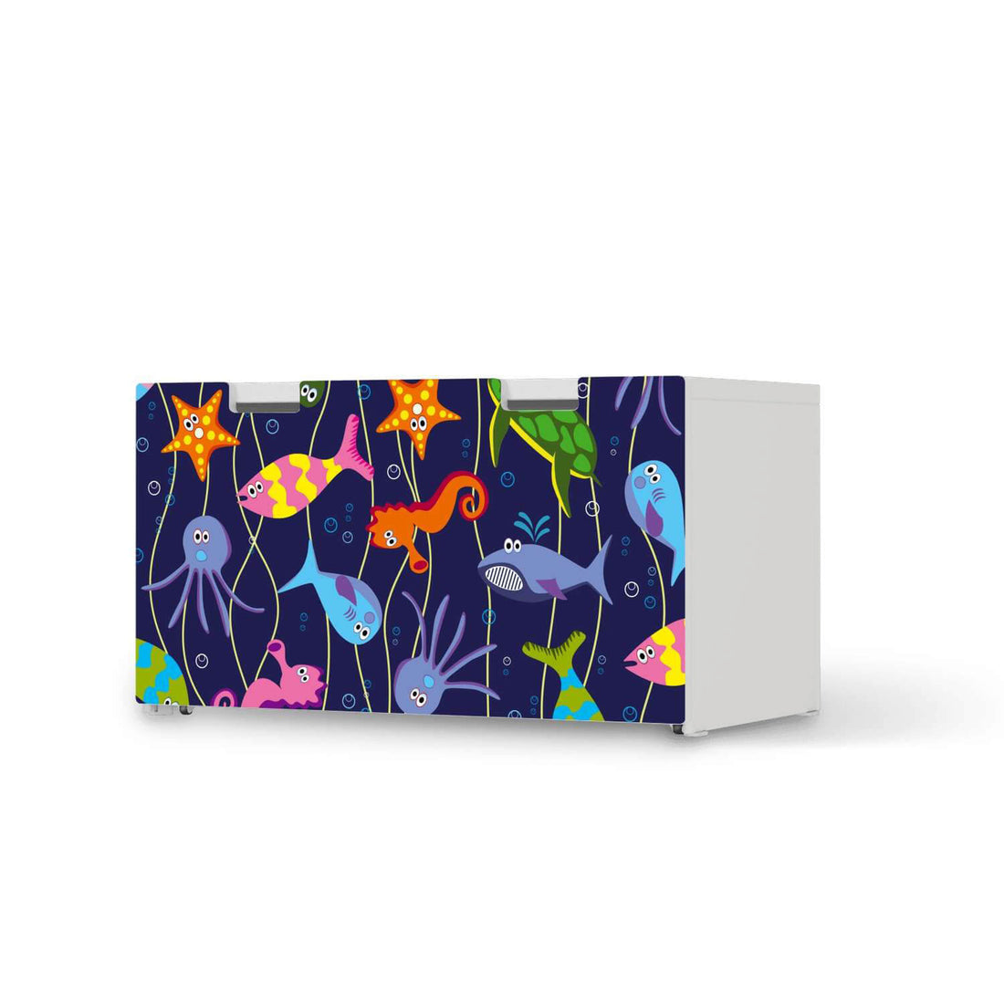 Möbelfolie Underwater Life - IKEA Stuva Banktruhe  - weiss