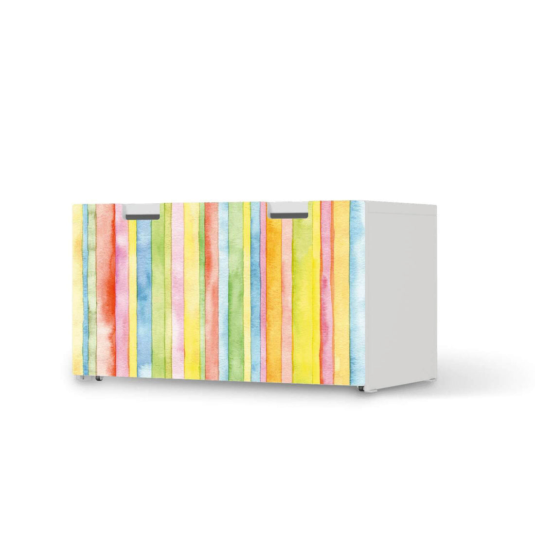 Möbelfolie Watercolor Stripes - IKEA Stuva Banktruhe  - weiss