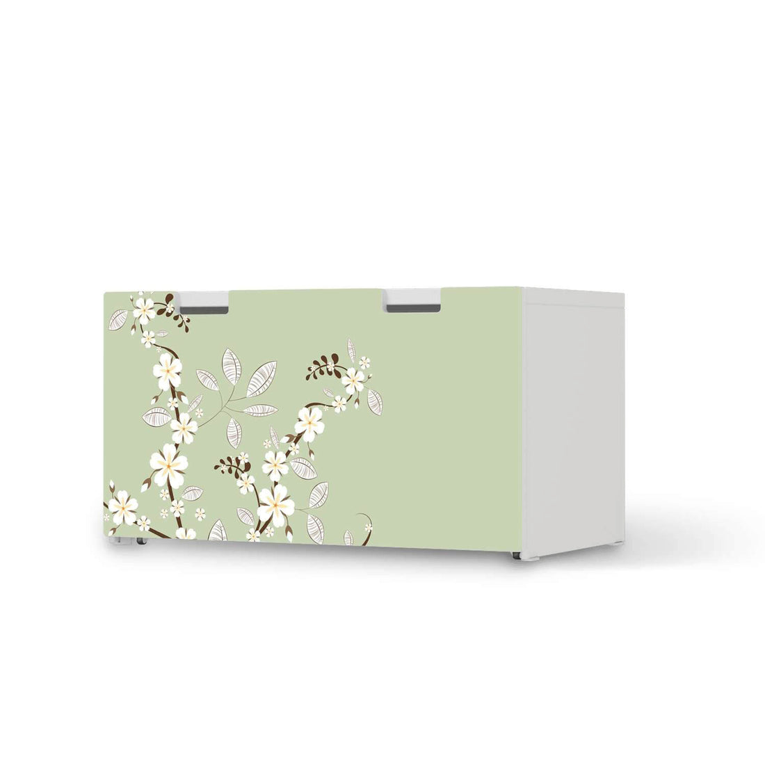 Möbelfolie White Blossoms - IKEA Stuva Banktruhe  - weiss