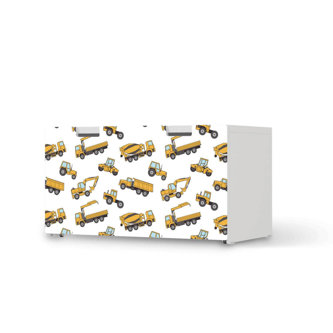 Möbelfolie Working Cars - IKEA Stuva Banktruhe  - weiss