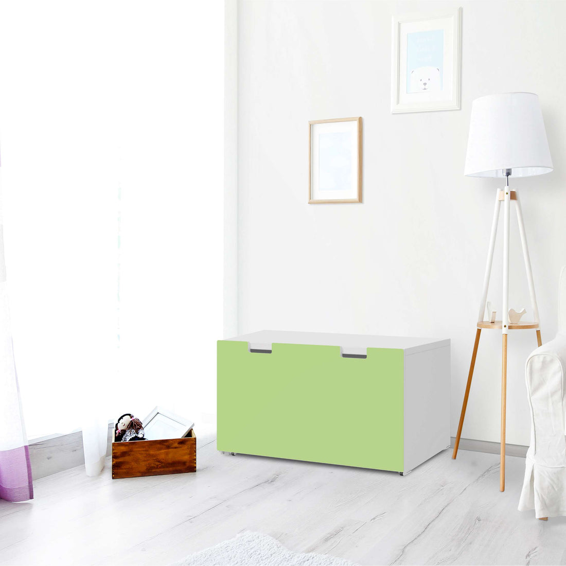 Möbelfolie Hellgrün Light - IKEA Stuva Banktruhe - Wohnzimmer