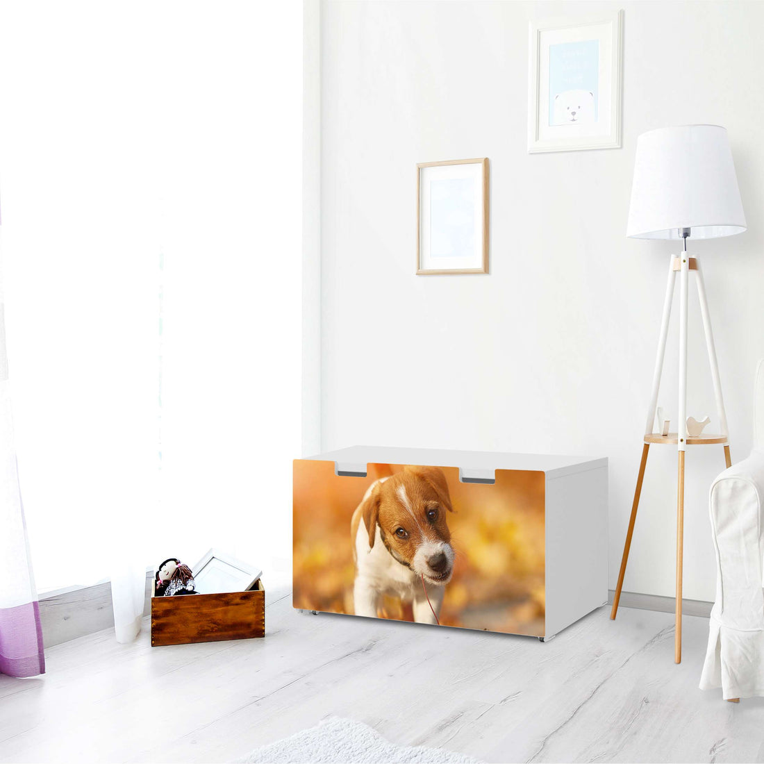 Möbelfolie Jack the Puppy - IKEA Stuva Banktruhe - Wohnzimmer