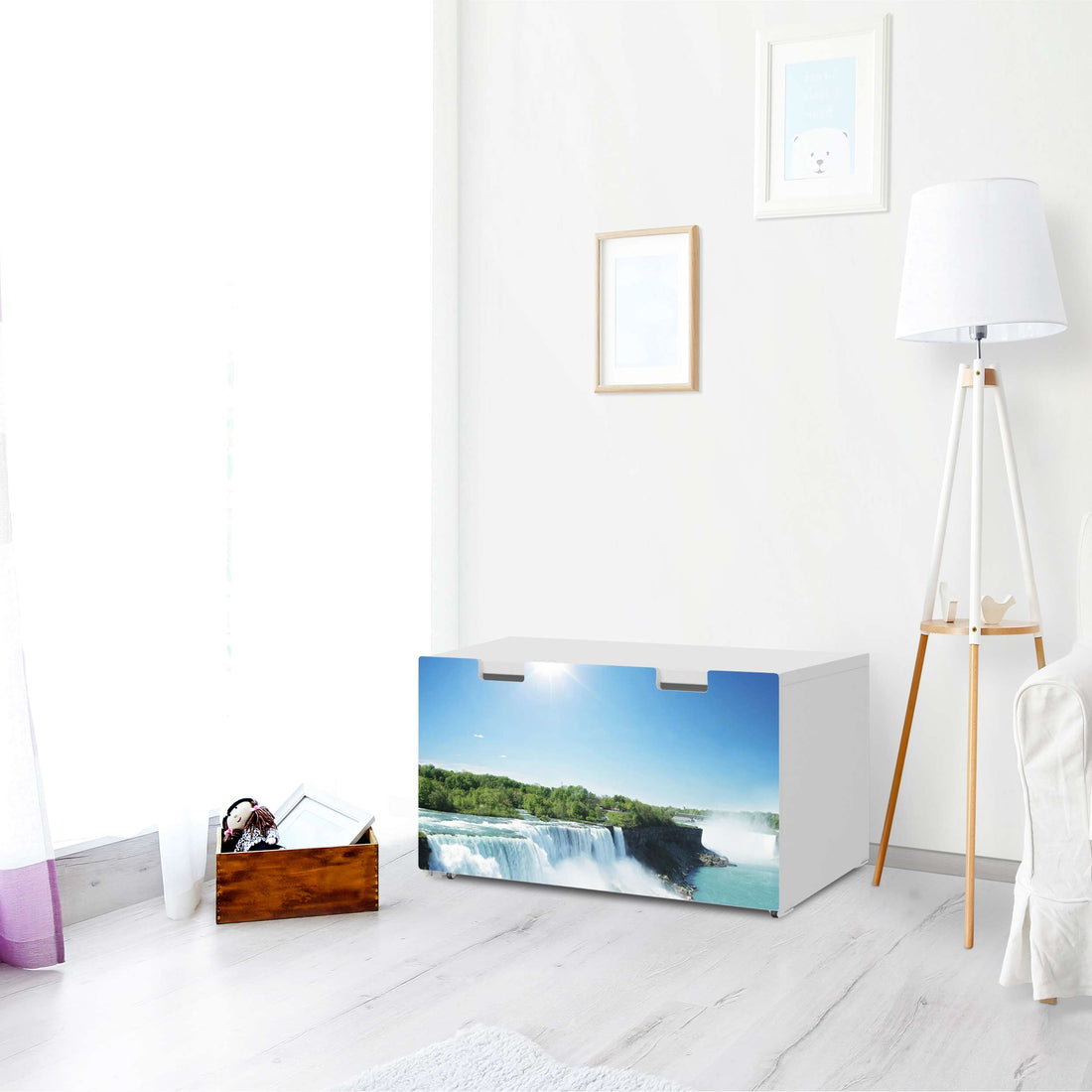 Möbelfolie Niagara Falls - IKEA Stuva Banktruhe - Wohnzimmer