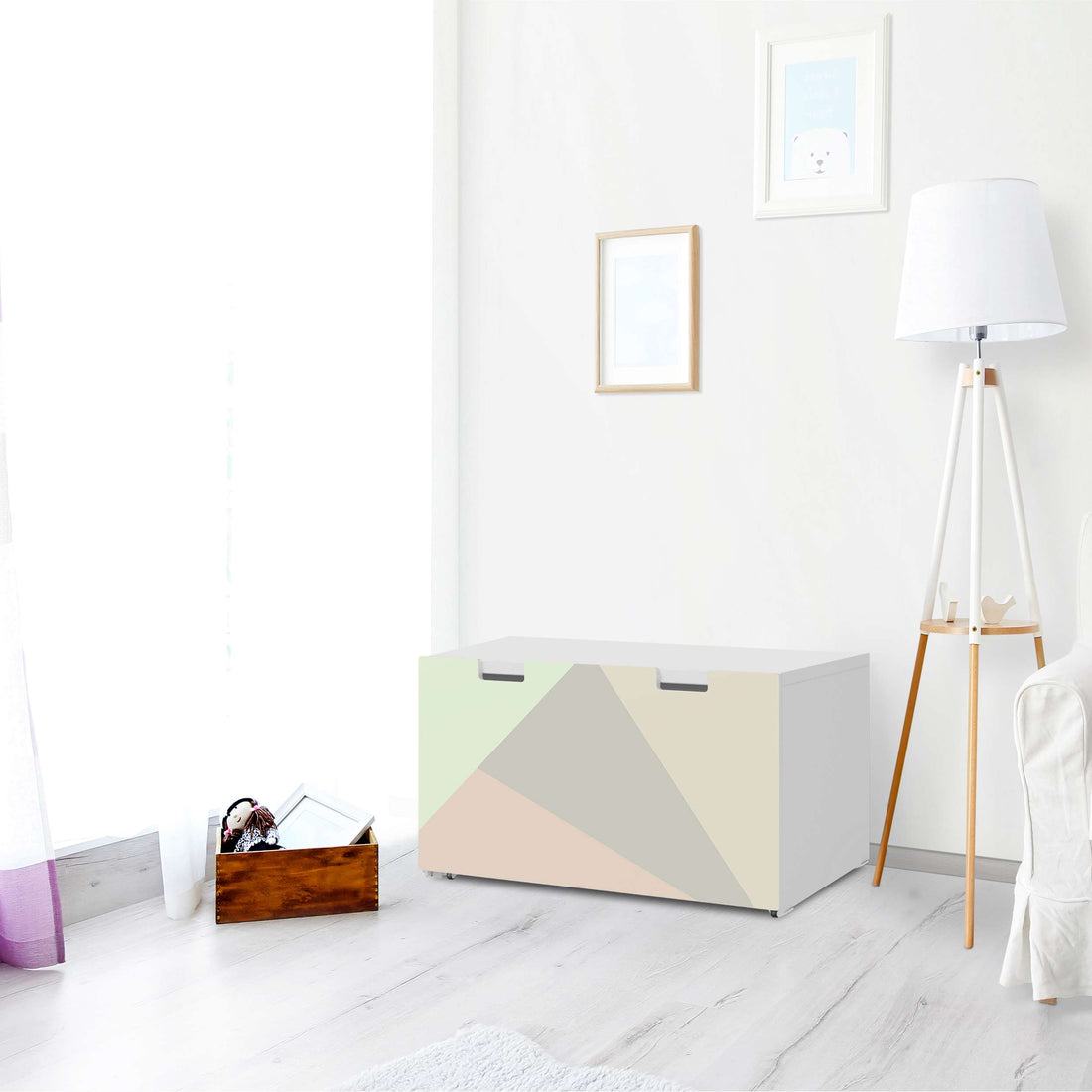Möbelfolie Pastell Geometrik - IKEA Stuva Banktruhe - Wohnzimmer