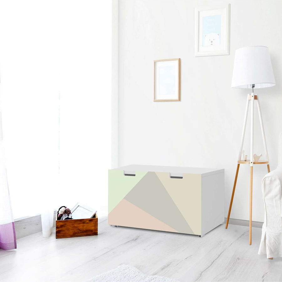 Möbelfolie Pastell Geometrik - IKEA Stuva Banktruhe - Wohnzimmer