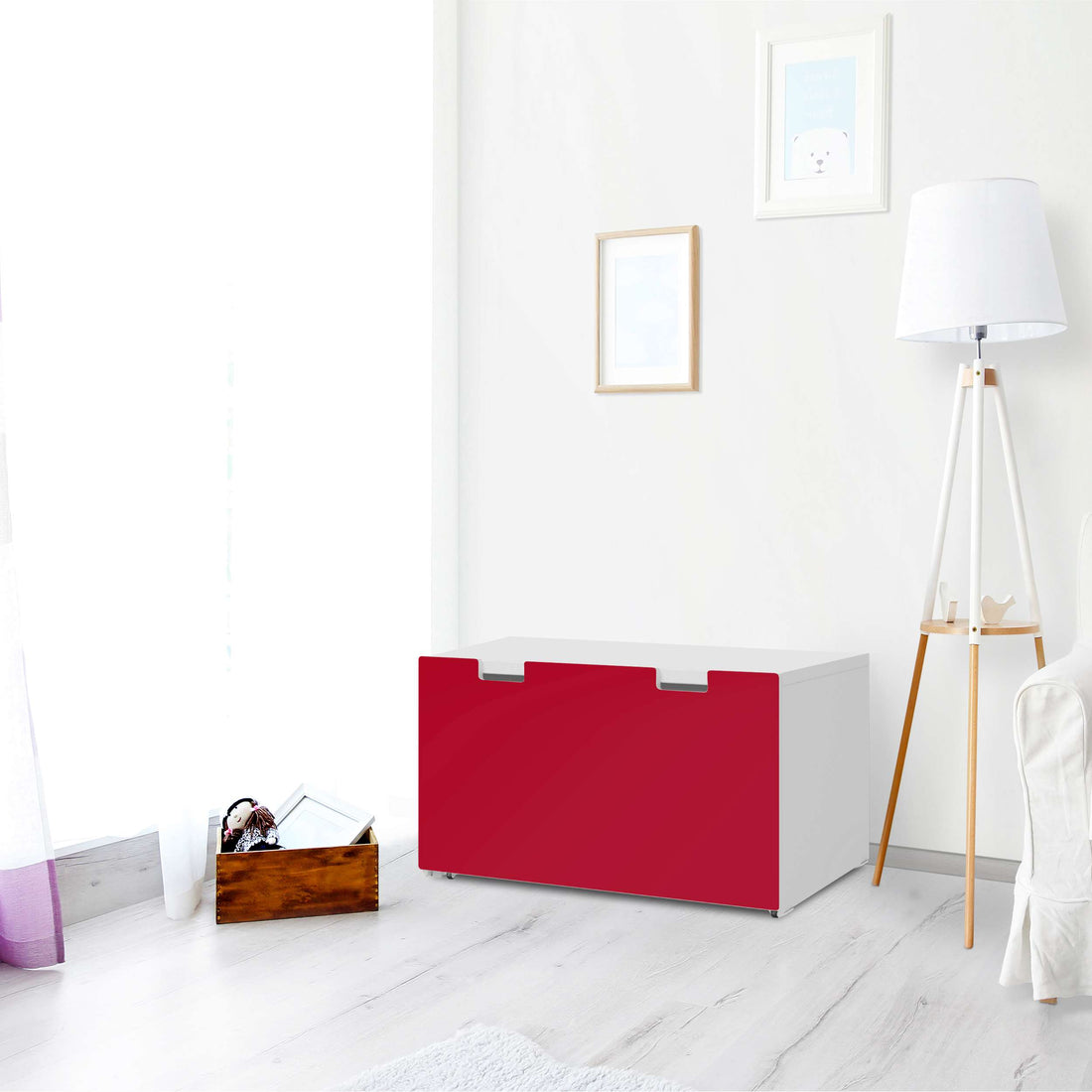 Möbelfolie Rot Dark - IKEA Stuva Banktruhe - Wohnzimmer