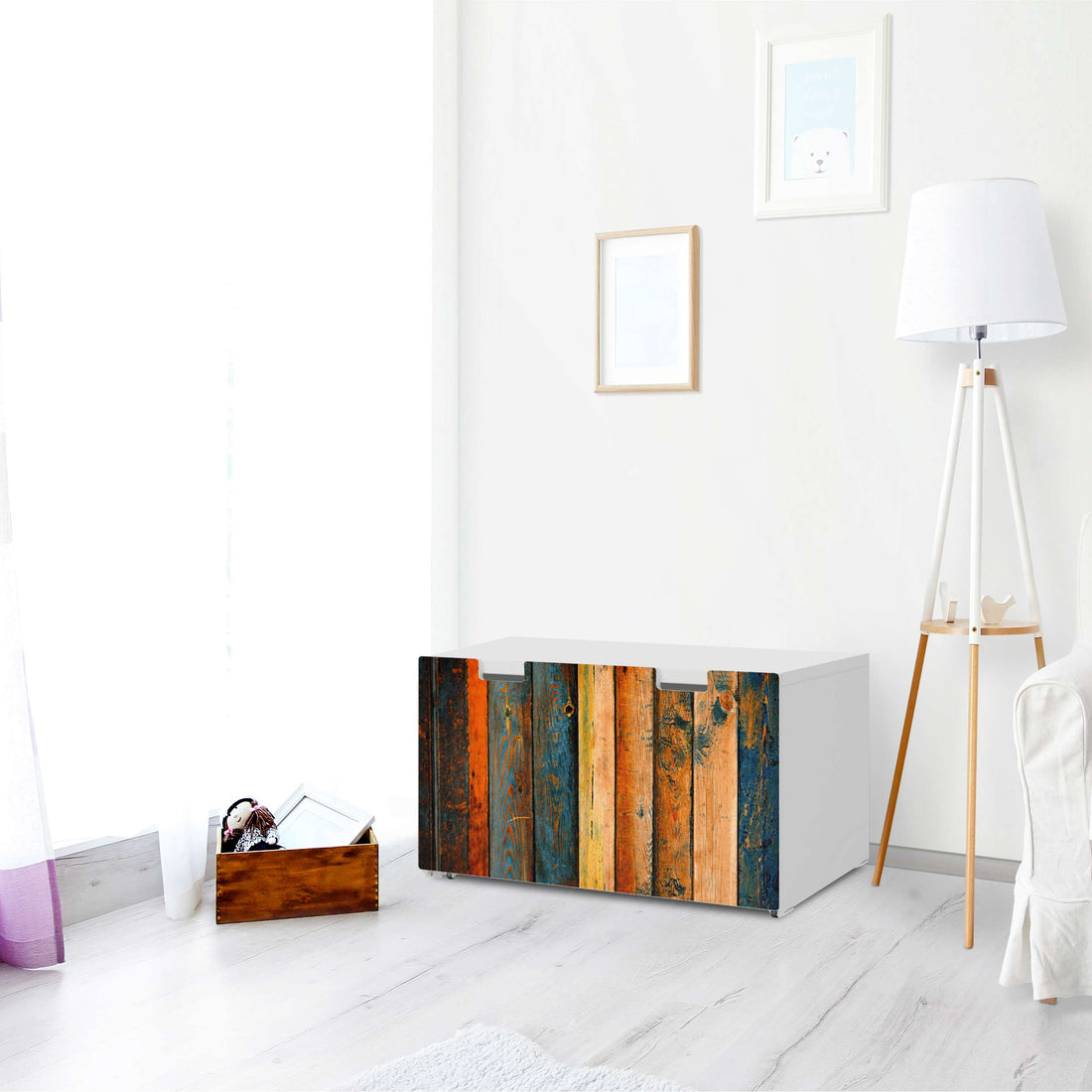 Möbelfolie Wooden - IKEA Stuva Banktruhe - Wohnzimmer