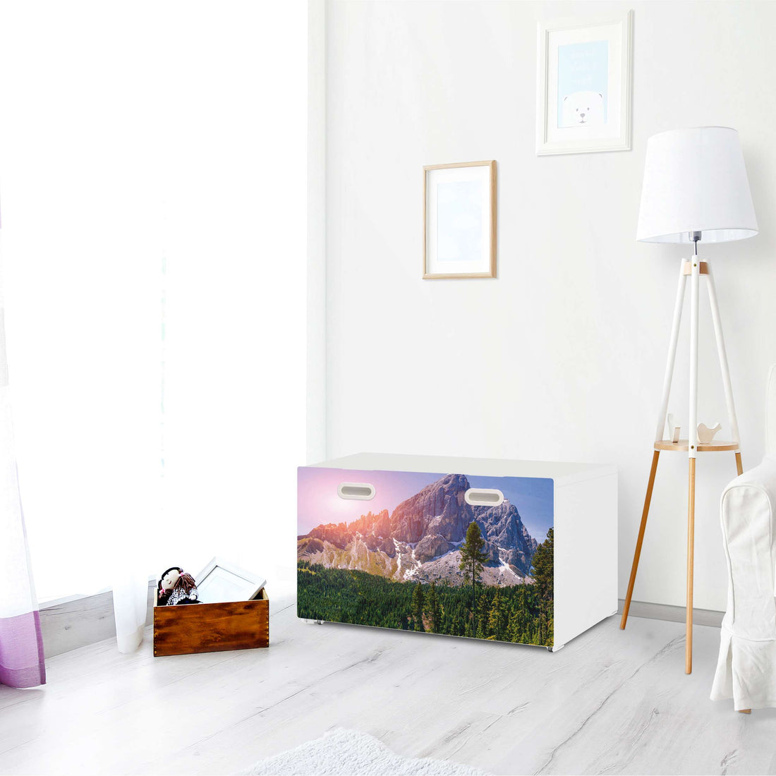 Möbelfolie Alpenblick - IKEA Stuva / Fritids Bank mit Kasten - Kinderzimmer