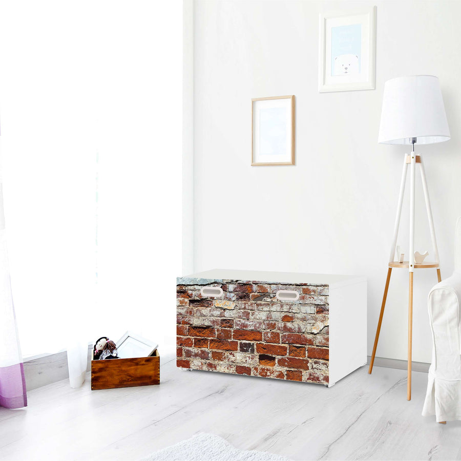 Möbelfolie Backstein - IKEA Stuva / Fritids Bank mit Kasten - Kinderzimmer