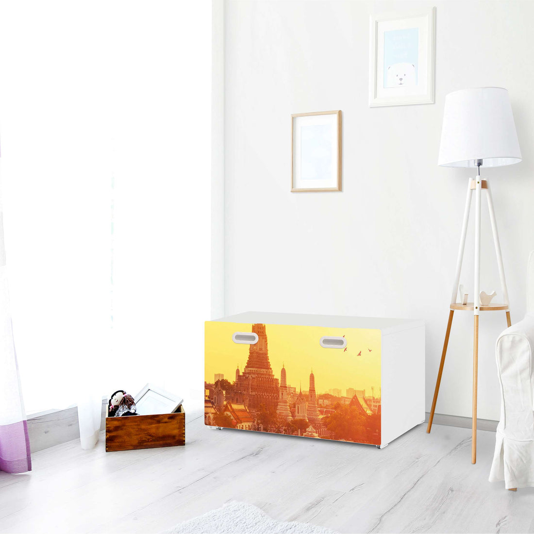 Möbelfolie Bangkok Sunset - IKEA Stuva / Fritids Bank mit Kasten - Kinderzimmer