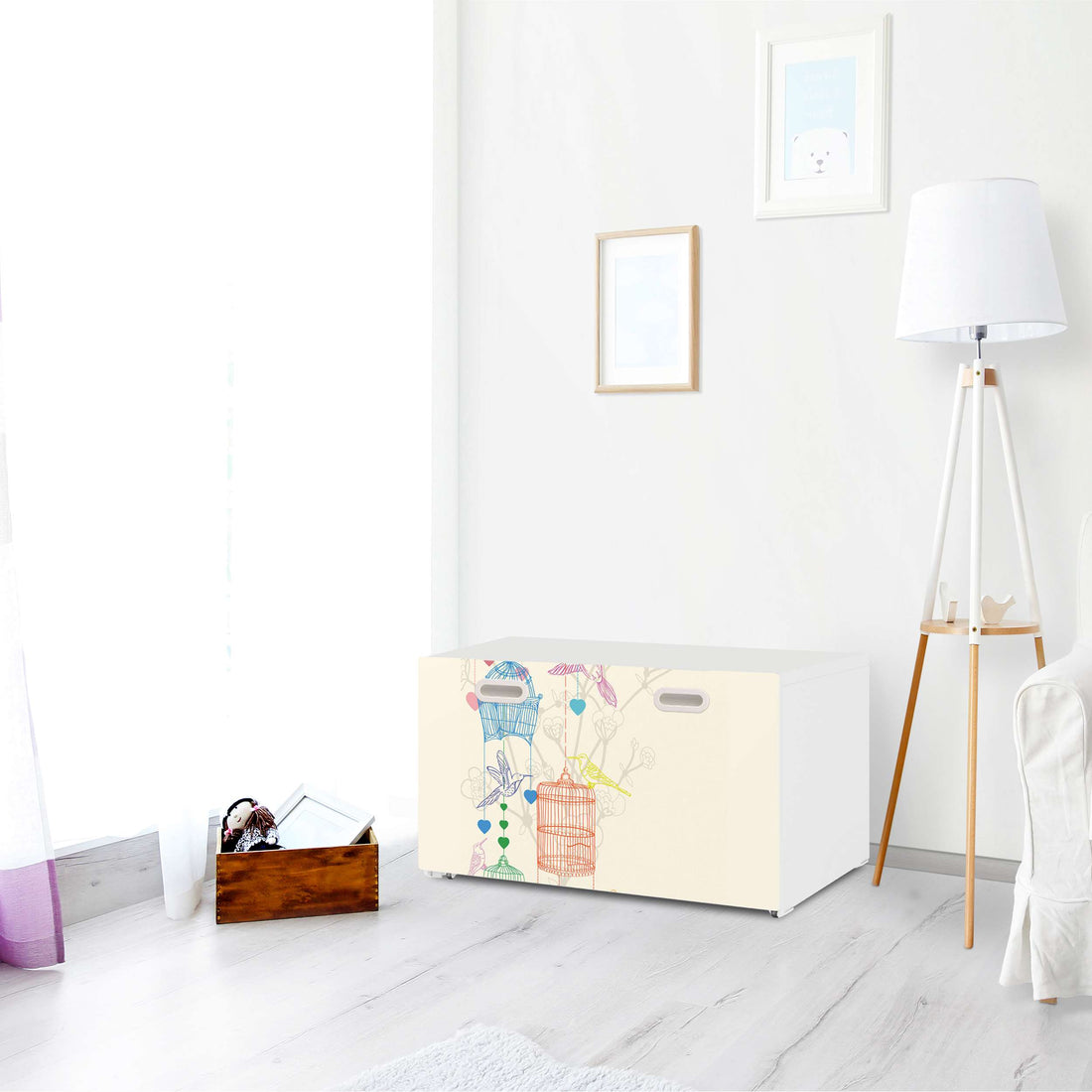 Möbelfolie Birdcage - IKEA Stuva / Fritids Bank mit Kasten - Kinderzimmer