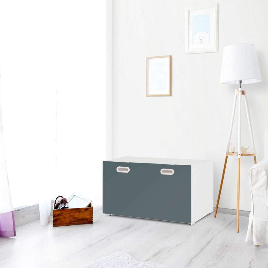 Möbelfolie Blaugrau Light - IKEA Stuva / Fritids Bank mit Kasten - Kinderzimmer