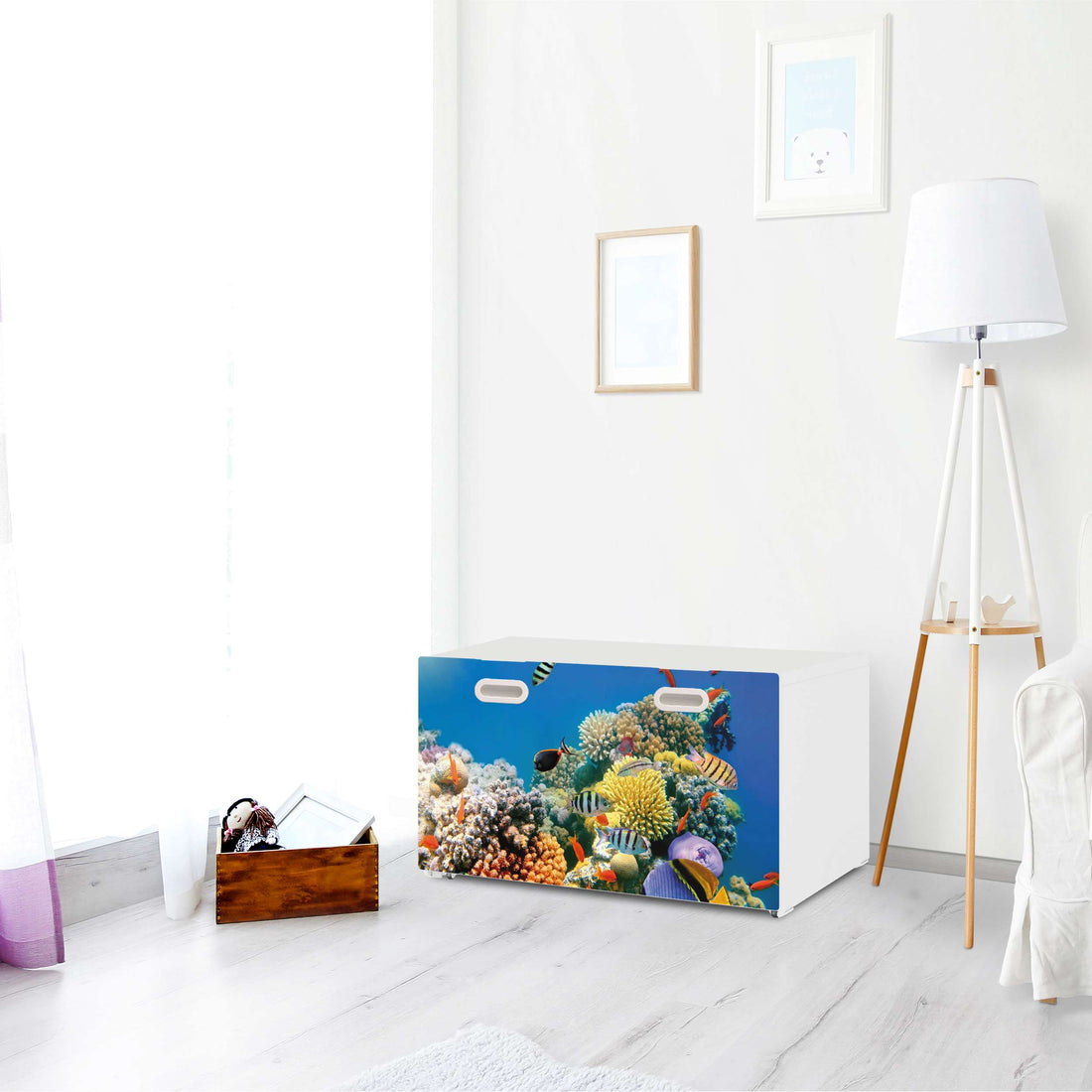 Möbelfolie Coral Reef - IKEA Stuva / Fritids Bank mit Kasten - Kinderzimmer