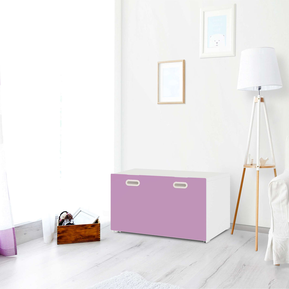 Möbelfolie Flieder Light - IKEA Stuva / Fritids Bank mit Kasten - Kinderzimmer